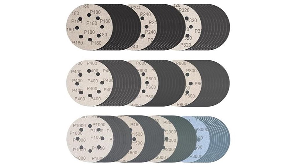 assorted 5 inch sanding discs