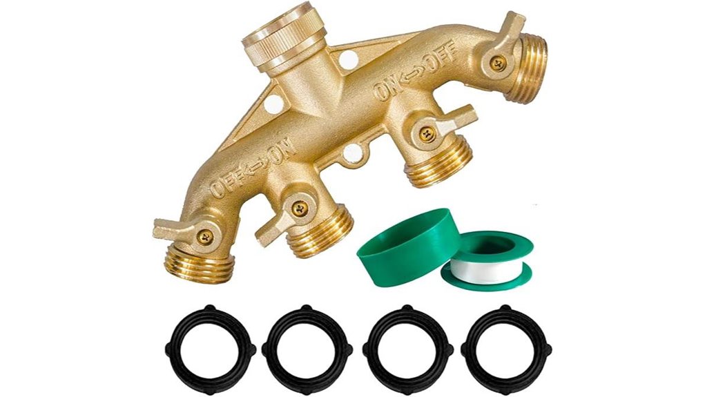 brass garden hose splitter