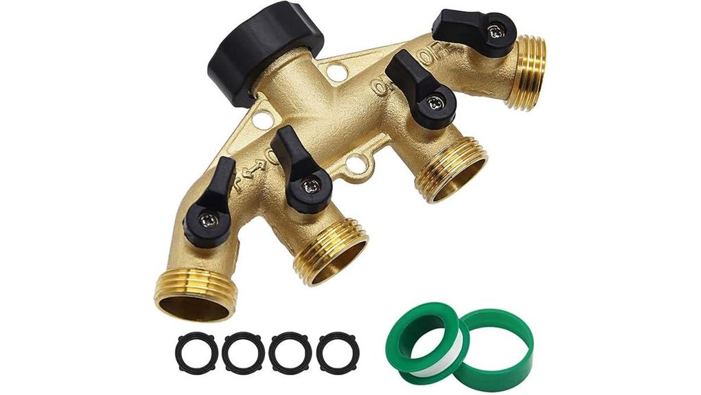 brass garden hose splitter