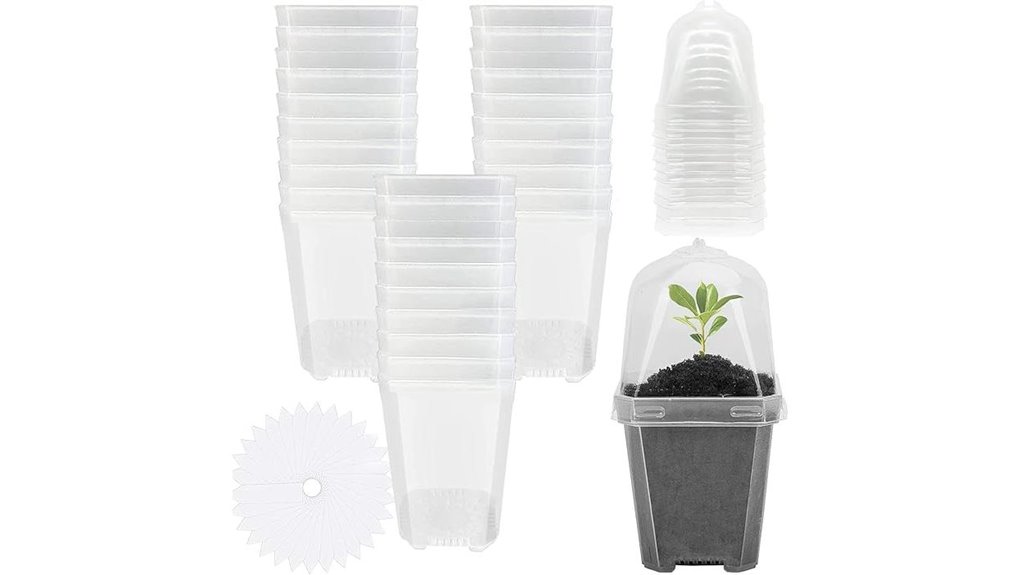 clear nursery pots set
