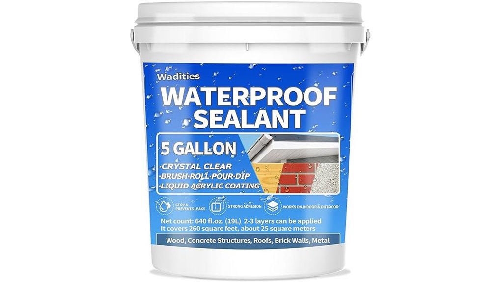 clear waterproof sealant 5 gallons