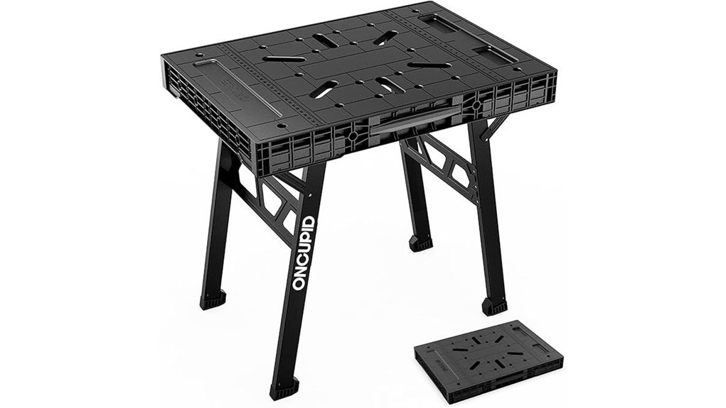 compact black folding table