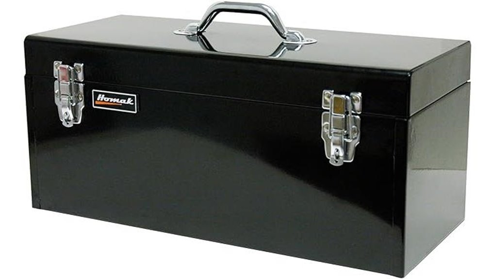 compact black steel toolbox