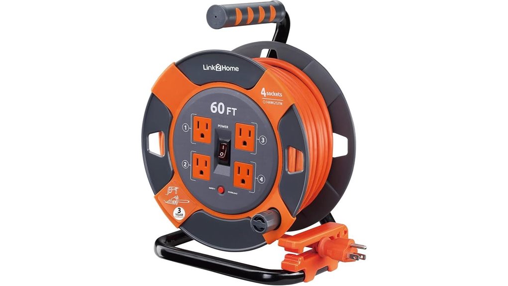 cord reel with outlets