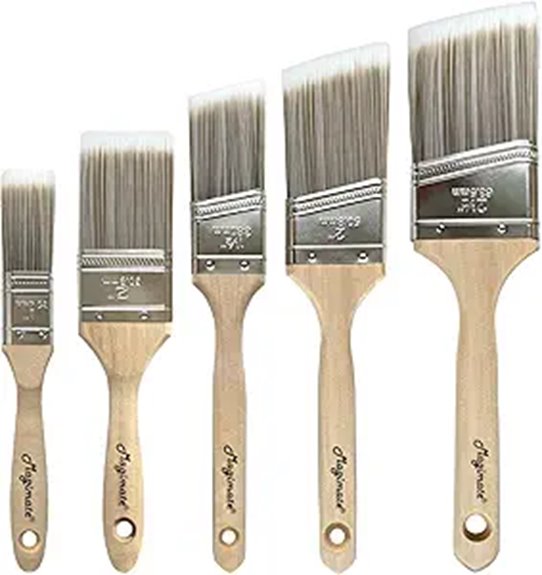five wood stain brushes