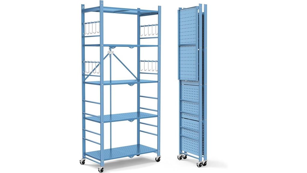 foldable shelf with wheels