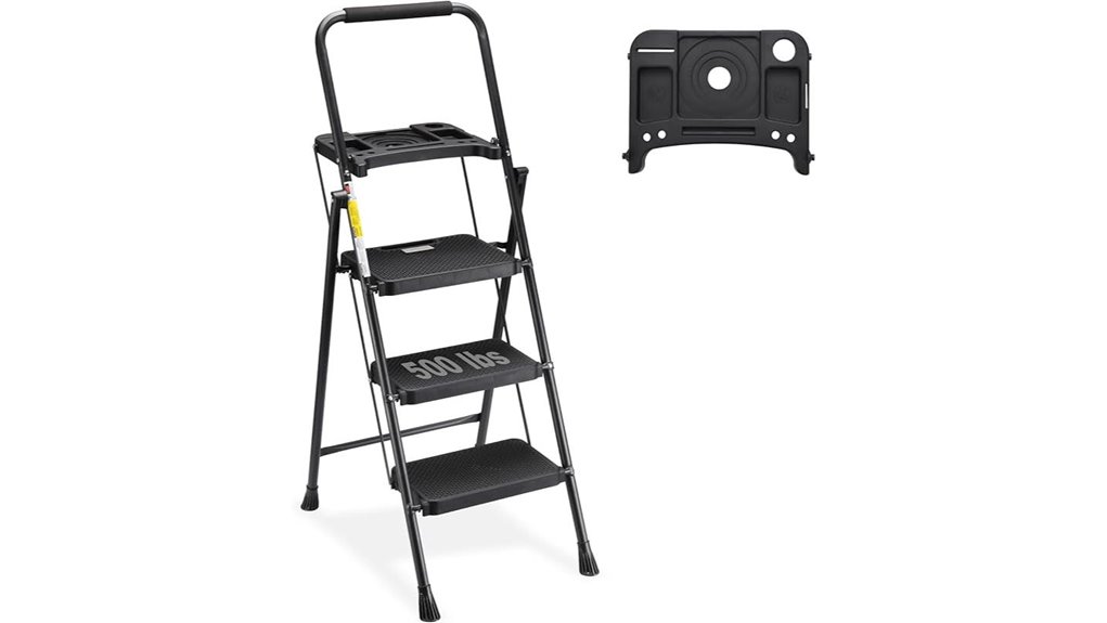 folding ladder with tray