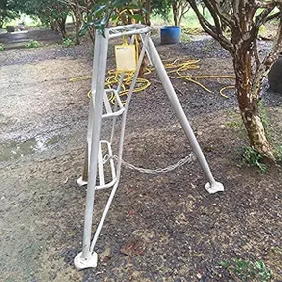 folding tripod aluminum ladder