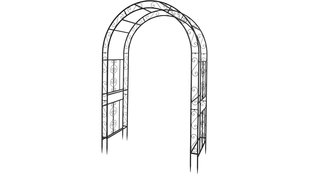 garden arch with stakes