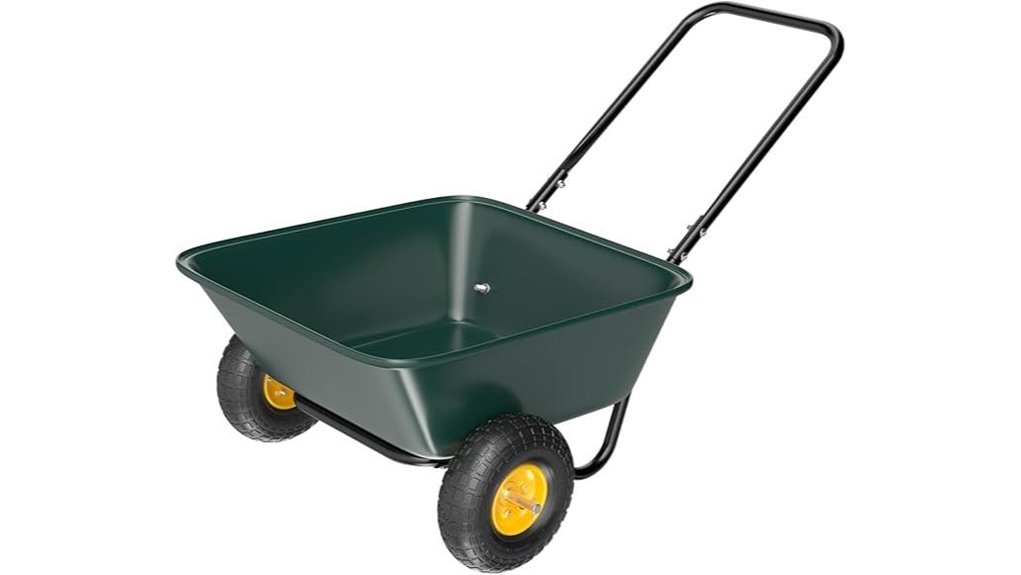 heavy duty dual wheel wheelbarrow