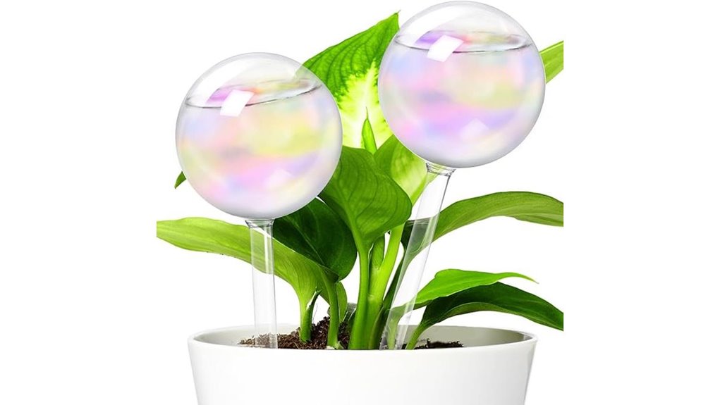 iridescent self watering globes