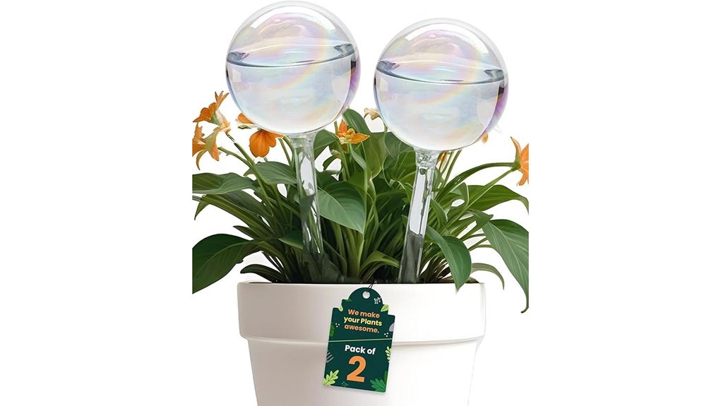 iridescent self watering plant globes