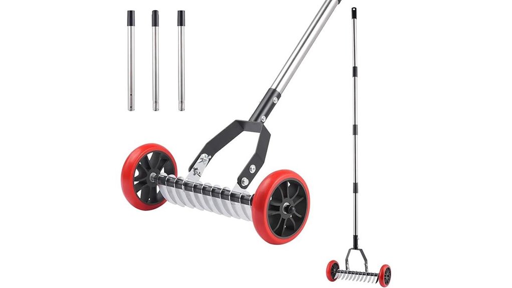lawn thatch rake with wheels