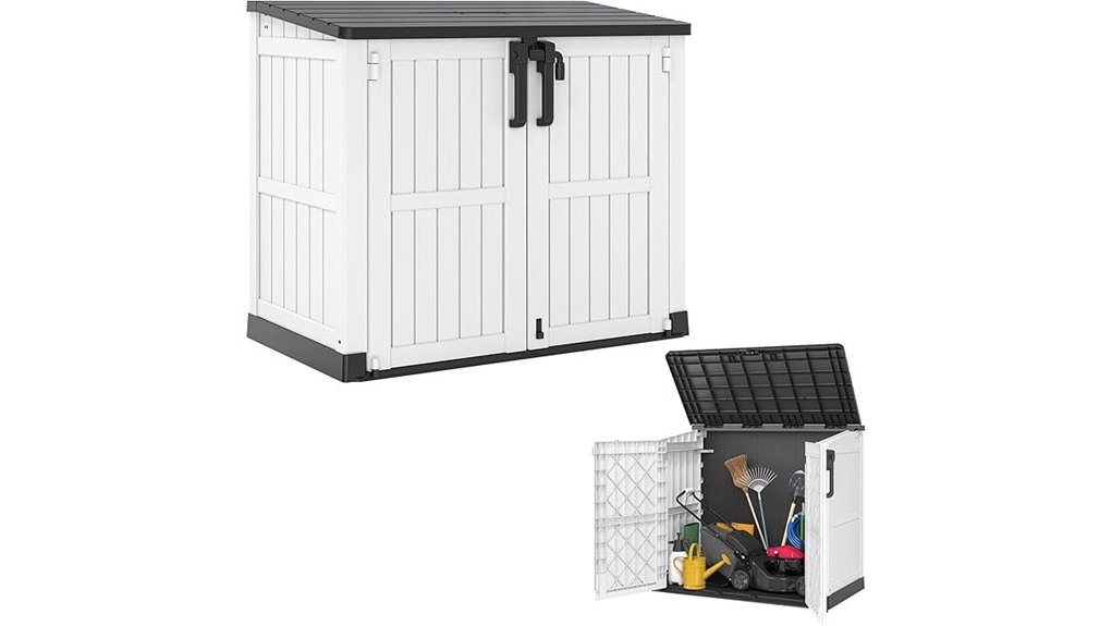 lockable outdoor storage shed