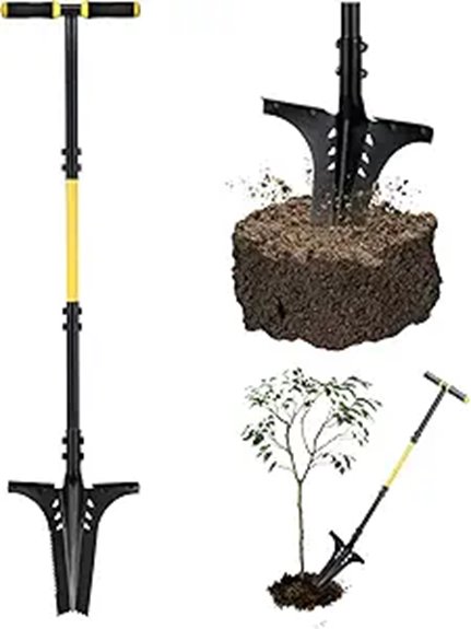 long handled digging shovel