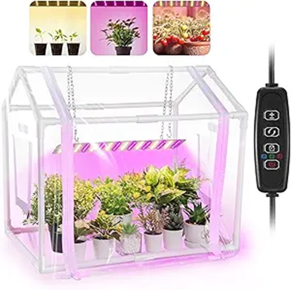 mini greenhouse with lighting