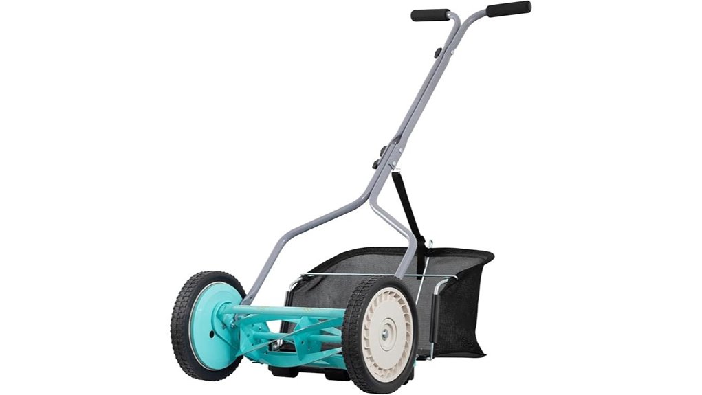 mint green push mower