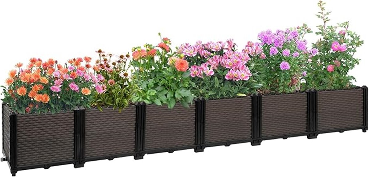outdoor self watering planter box