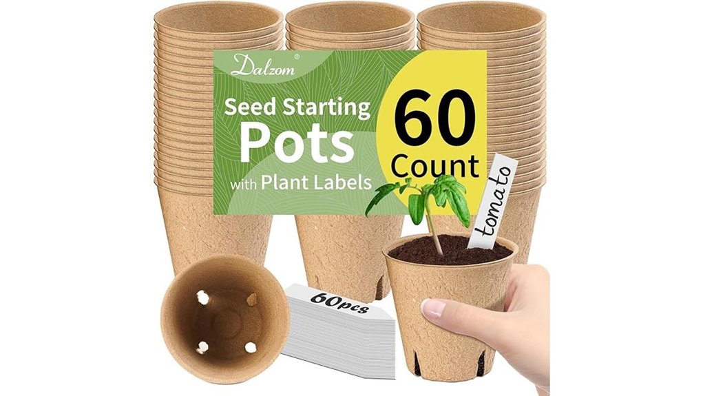 peat pots with labels