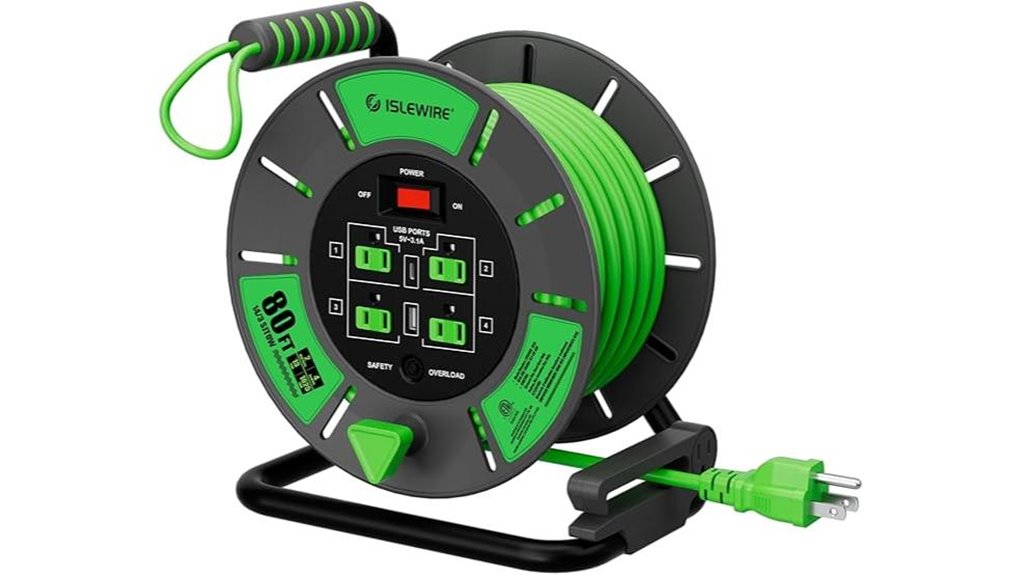 retractable 80 foot extension cord