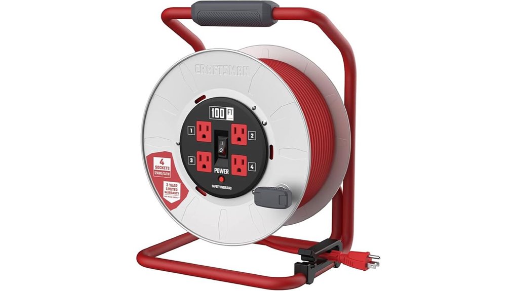 retractable extension cord reel