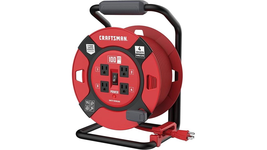 retractable extension cord reel