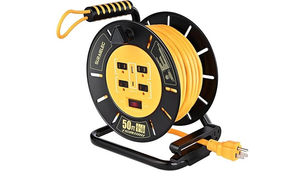 retractable extension cord reel