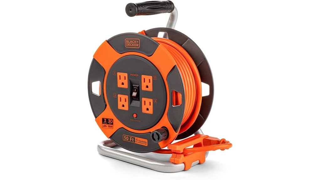 retractable extension cord reel