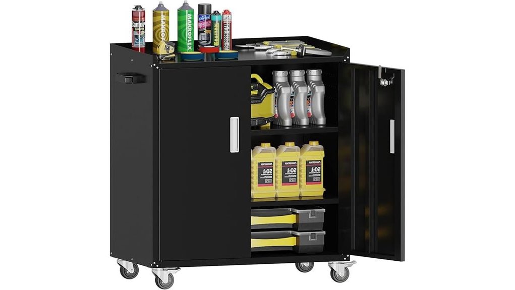 rolling lockable storage cabinet