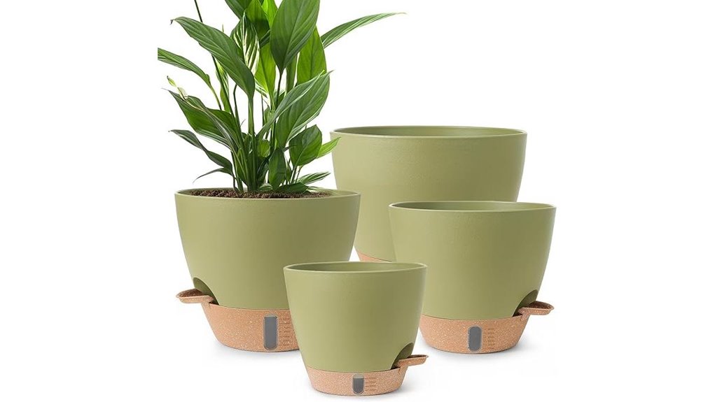 self watering drainage plant pots
