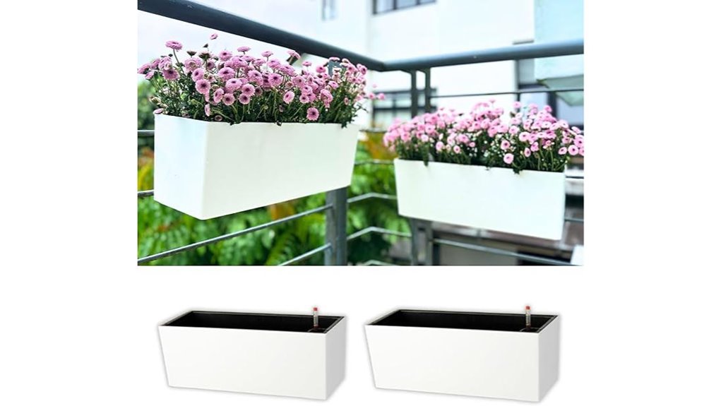 self watering railing planters