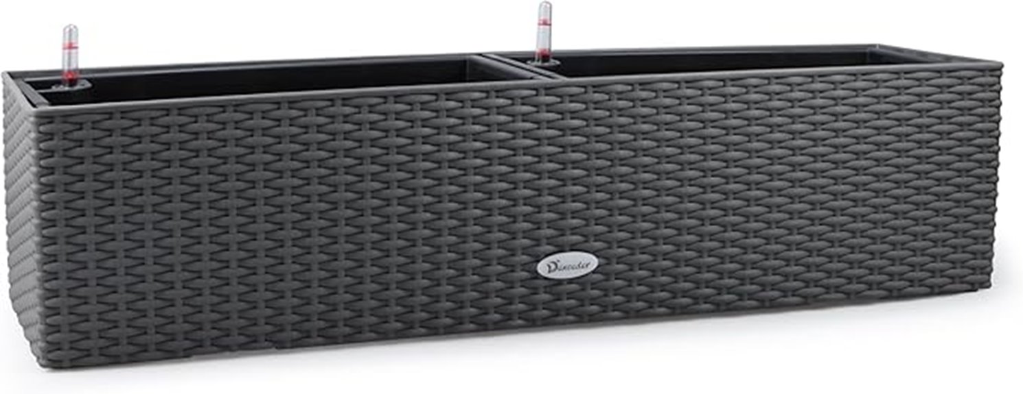 self watering rattan planter