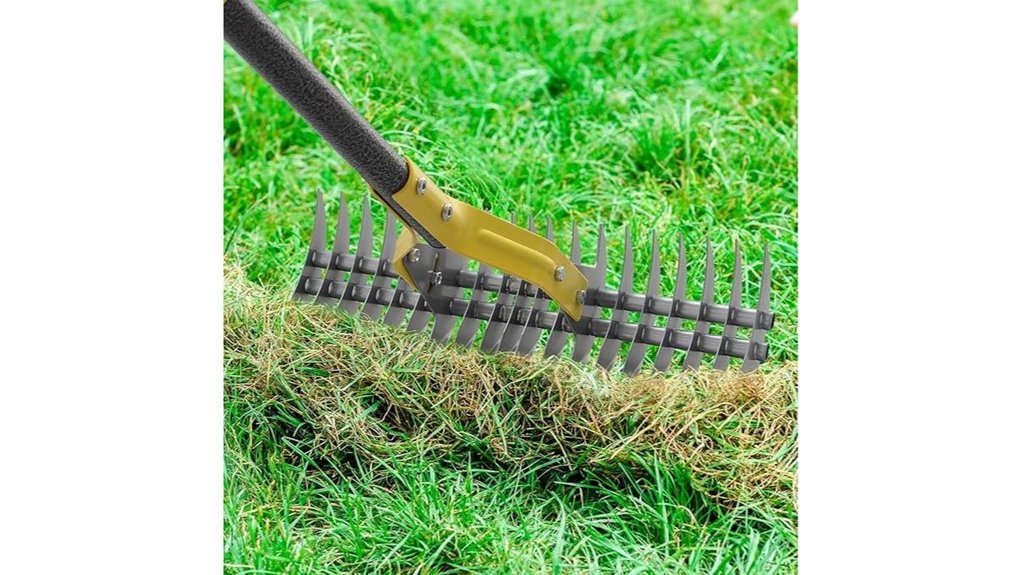 sharp tined lawn rake