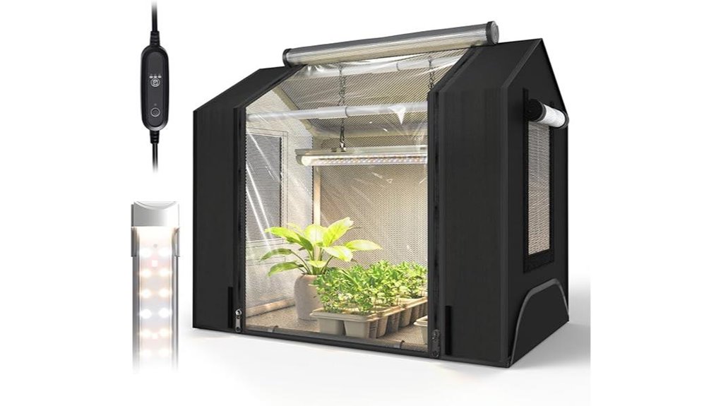 small indoor greenhouse setup