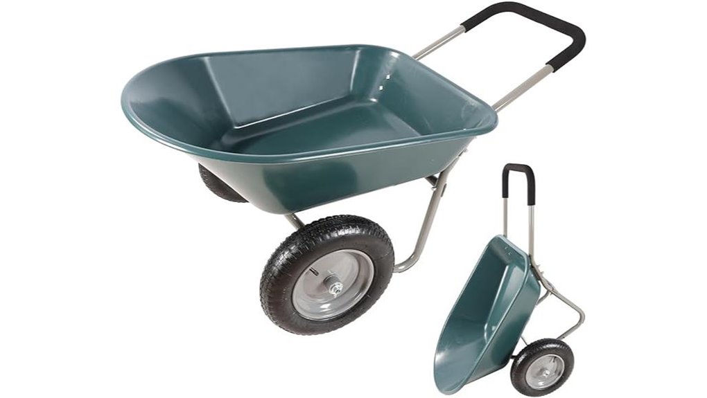 sturdy dual wheel barrow