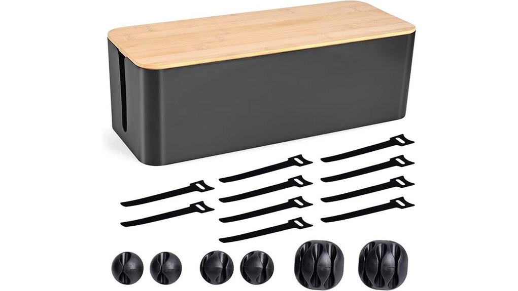 wooden cable management box