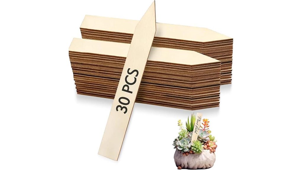 wooden garden plant markers