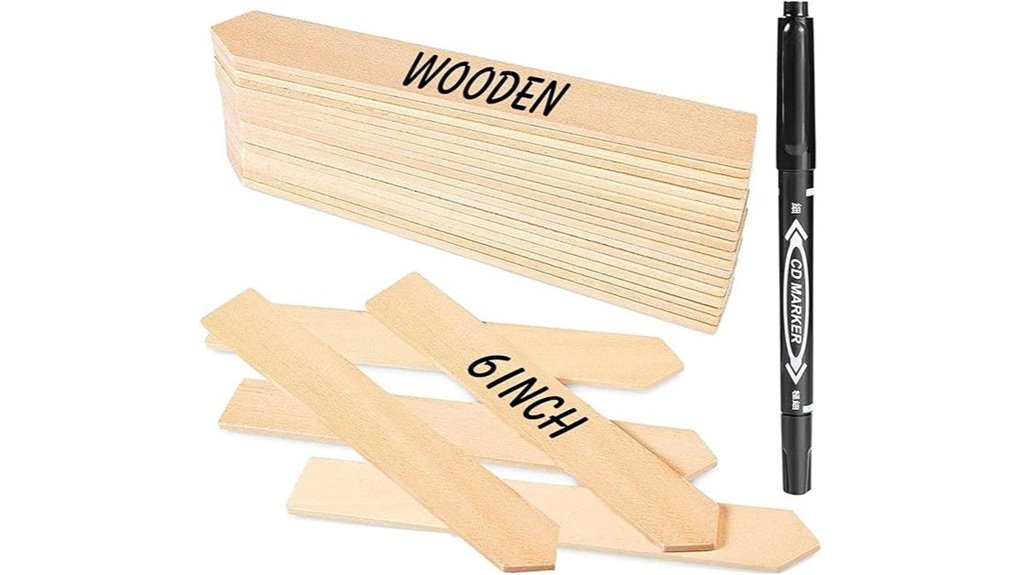 wooden garden plant markers