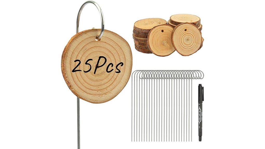 wooden plant labels set