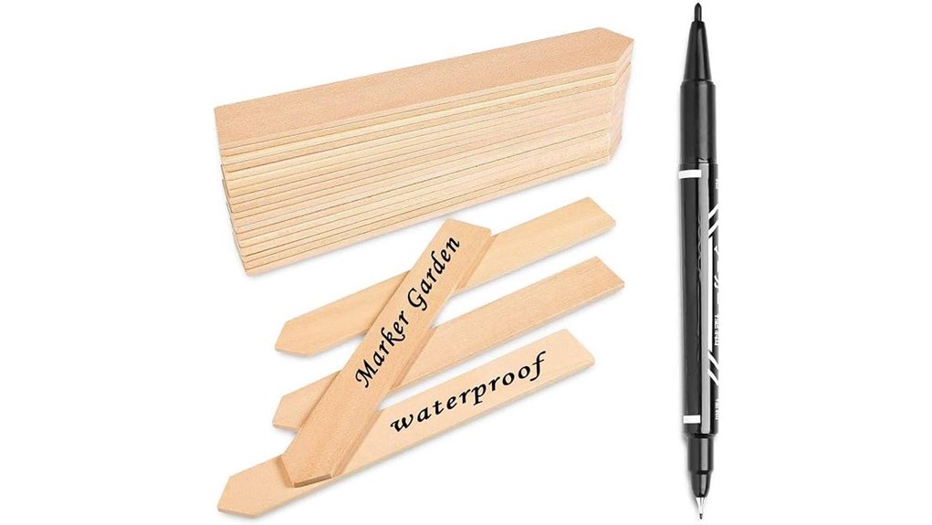 wooden plant labels set