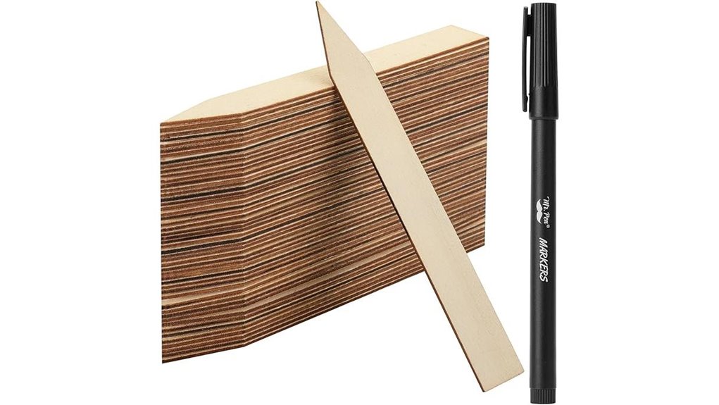 wooden plant markers set