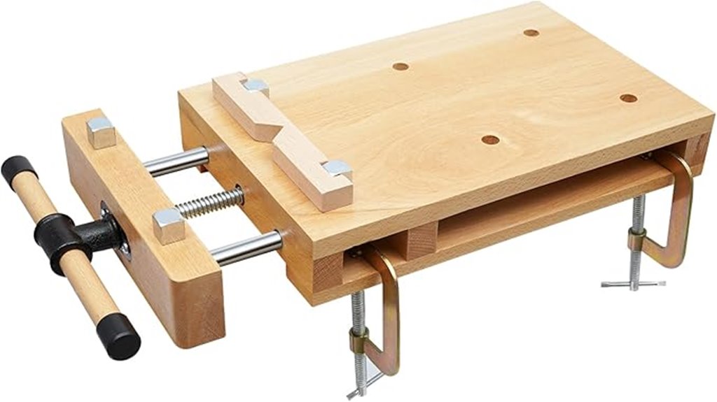 woodworking vise with accessories