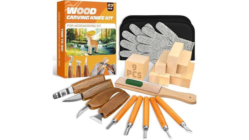 23 piece wood carving set