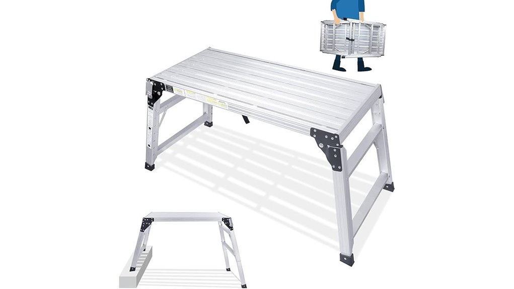 adjustable work platform ladder