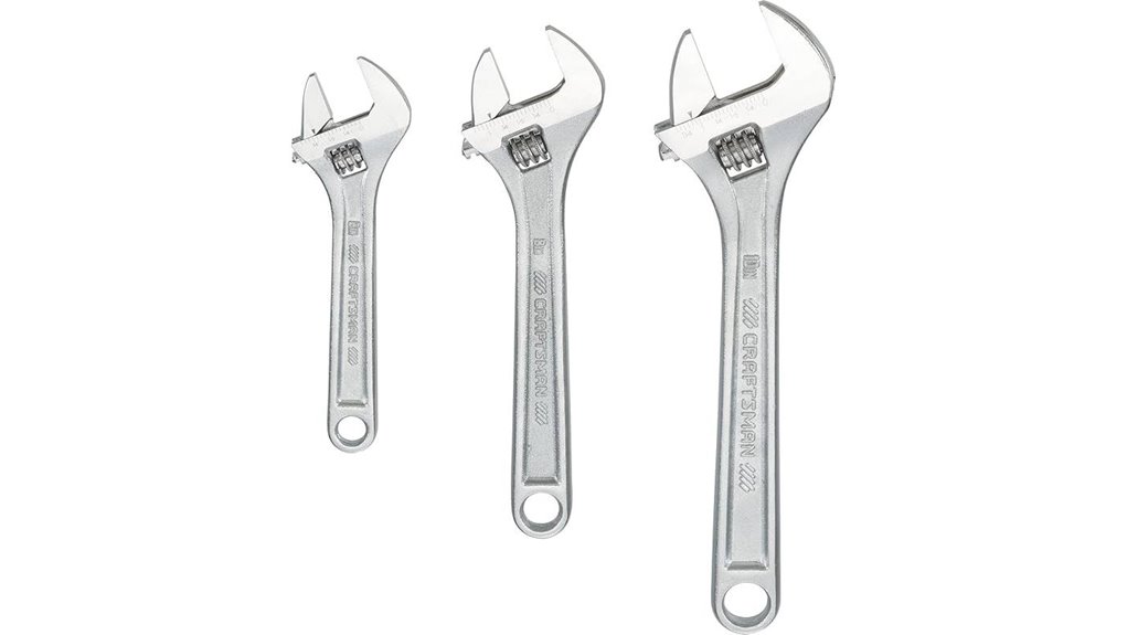 adjustable wrench set three piece