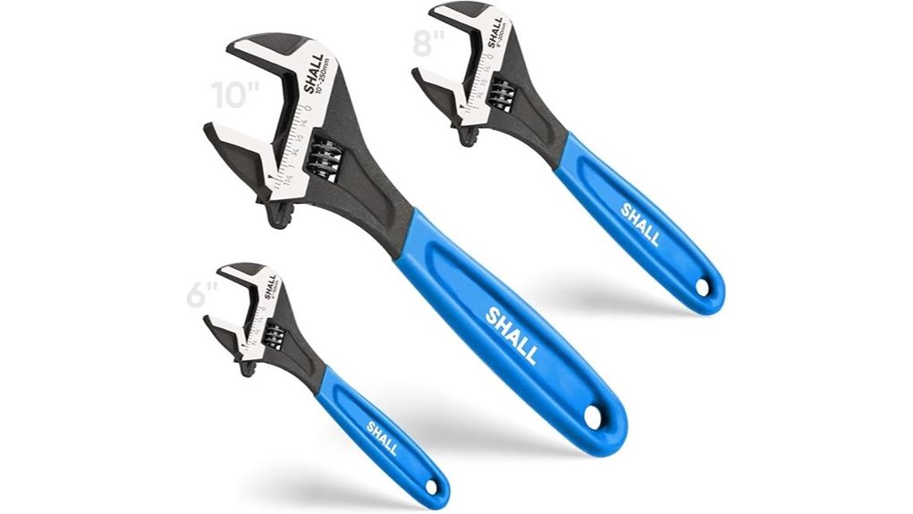 adjustable wrench set three piece