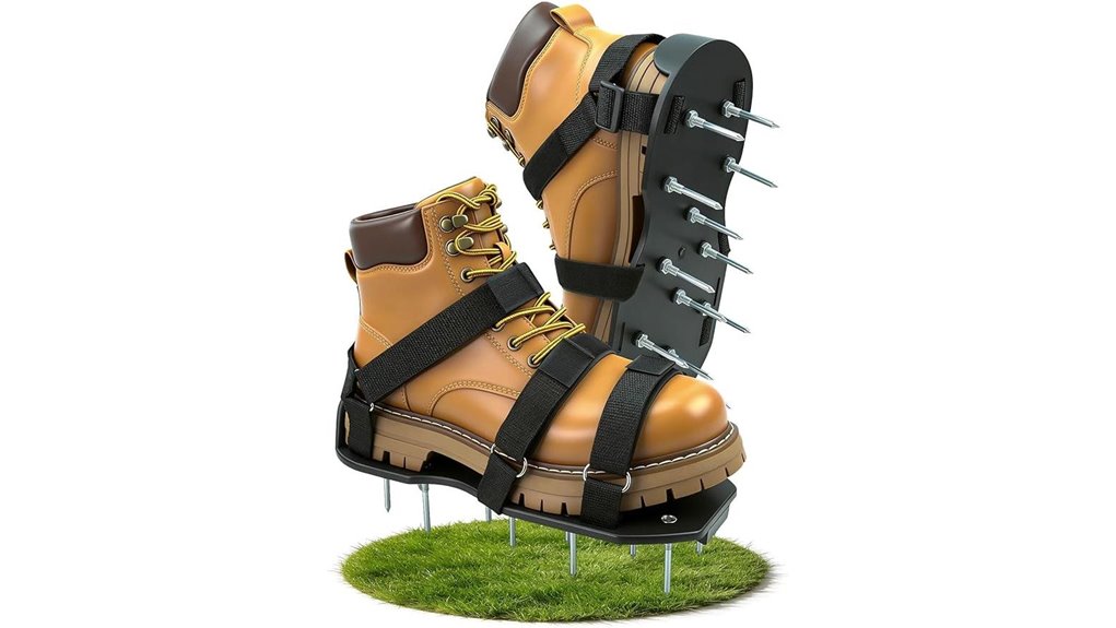 aerate lawn with footwear