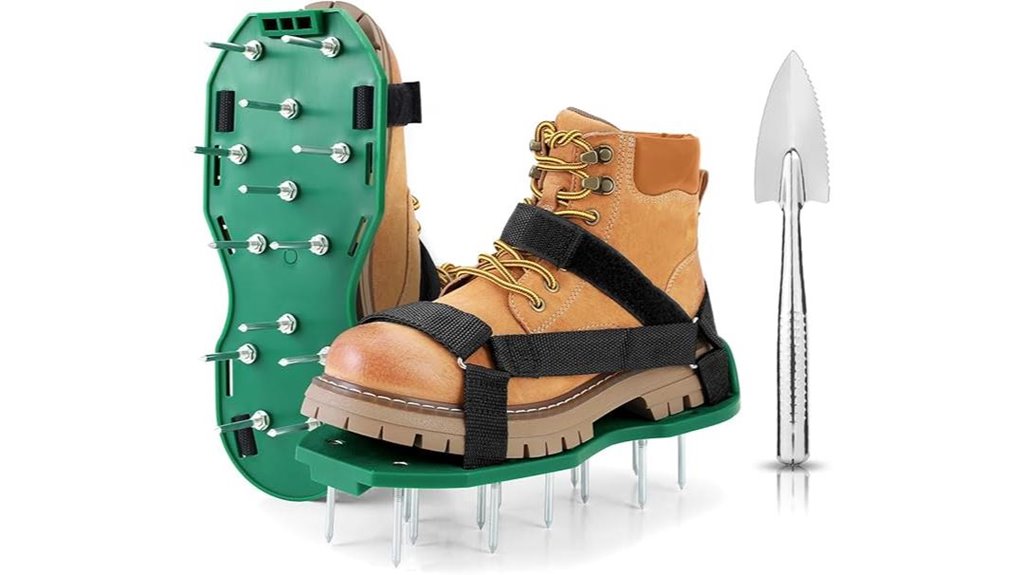 aerate lawn with shoes