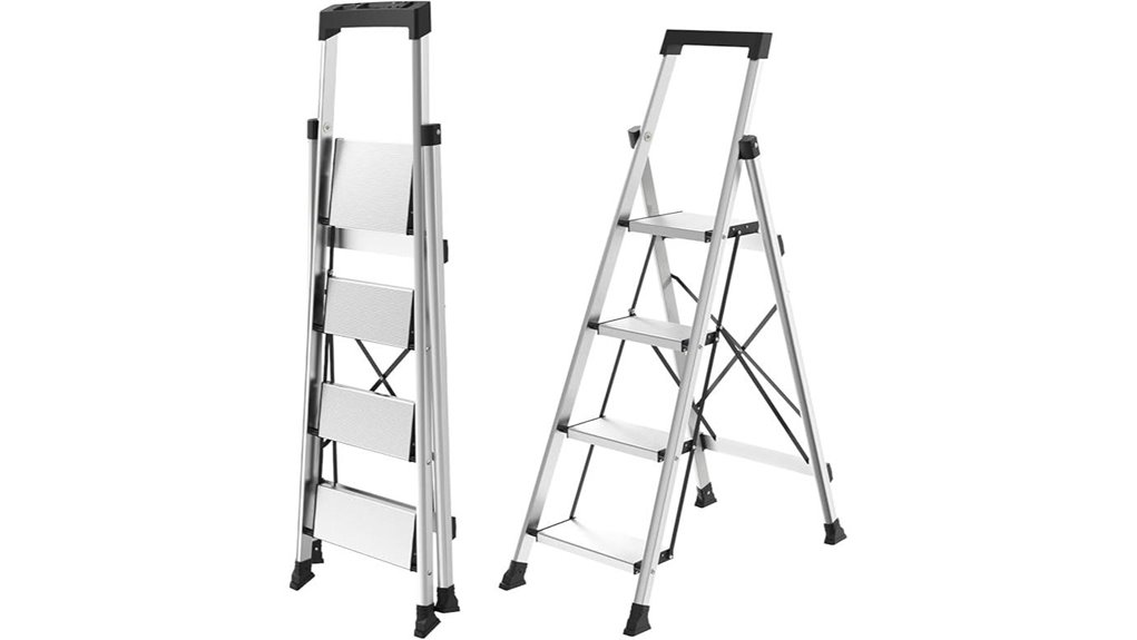 aluminum ladder with tray