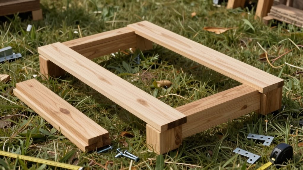 assemble garden bench frame